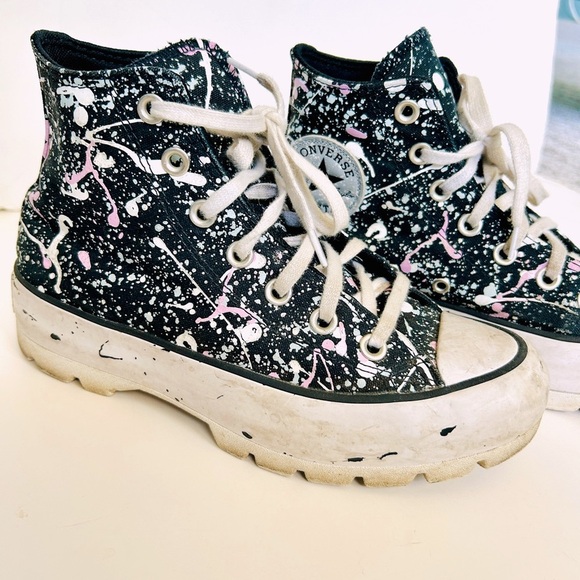 Converse All Stars Paint Splatter Lug Sole Women’s Size 7 - Picture 3 of 7